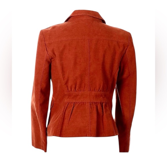 J. JILL Women’s Brushed Cotton Burnt Orange Blazer Jacket Size 4 Earthy Fall - Picture 2 of 11